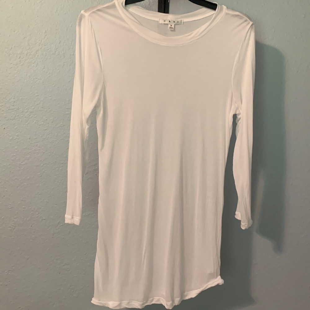 Cabi White T-shirt Long Sleeves